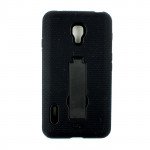 Wholesale LG Optimus F7 Armor Hybrid Case with Stand (Black-Black)